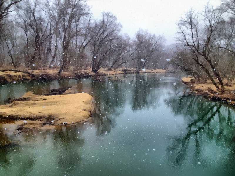 River In Snow
